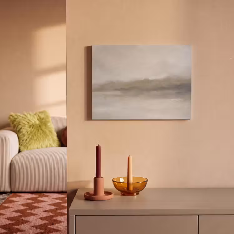 Akoestisch schilderij - Abstract - Landschap - Nevel - Modern - Grijs — 2