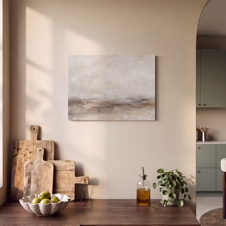 Akoestisch schilderij - Abstrakt - Landschap - Modern - Beige - Kunst — 3