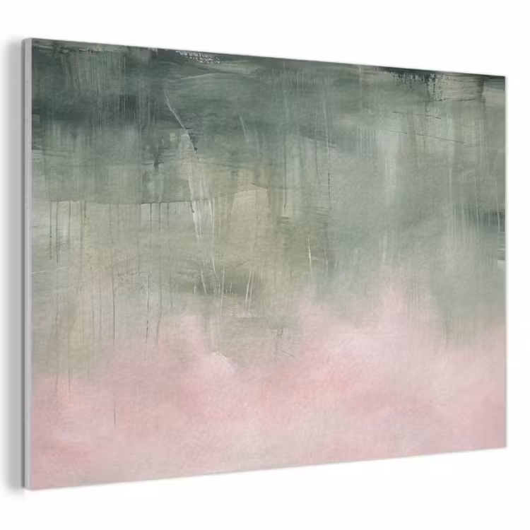Akoestisch schilderij - Kunst - Abstract - Modern - Groen - Roze — 1