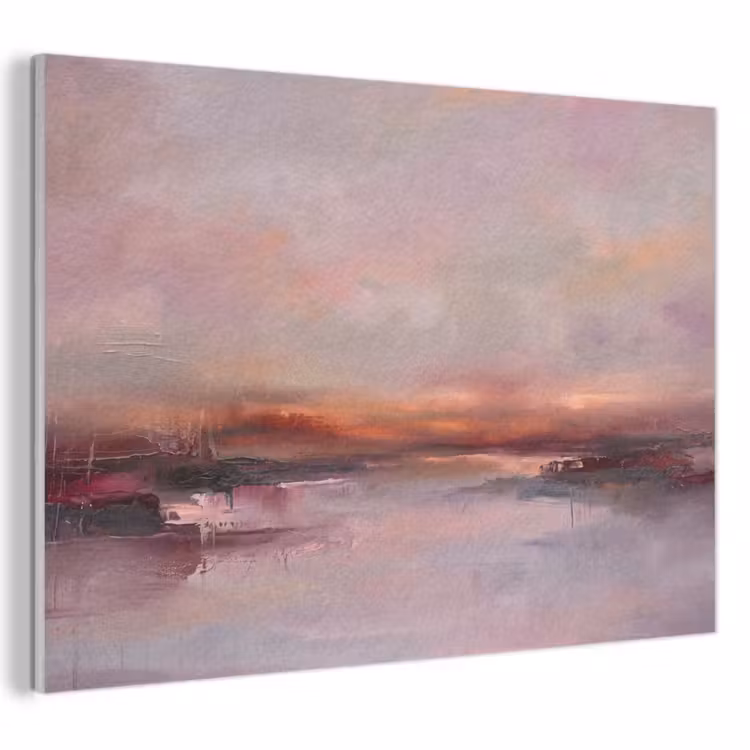 Akoestisch schilderij - Landschap - Zonsondergang - Abstract - Modern - Roze — 1