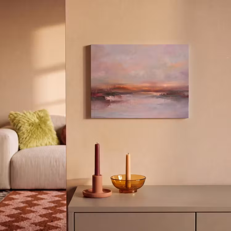 Akoestisch schilderij - Landschap - Zonsondergang - Abstract - Modern - Roze — 2