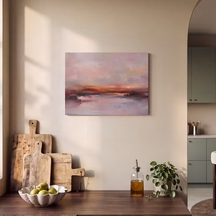 Akoestisch schilderij - Landschap - Zonsondergang - Abstract - Modern - Roze — 3