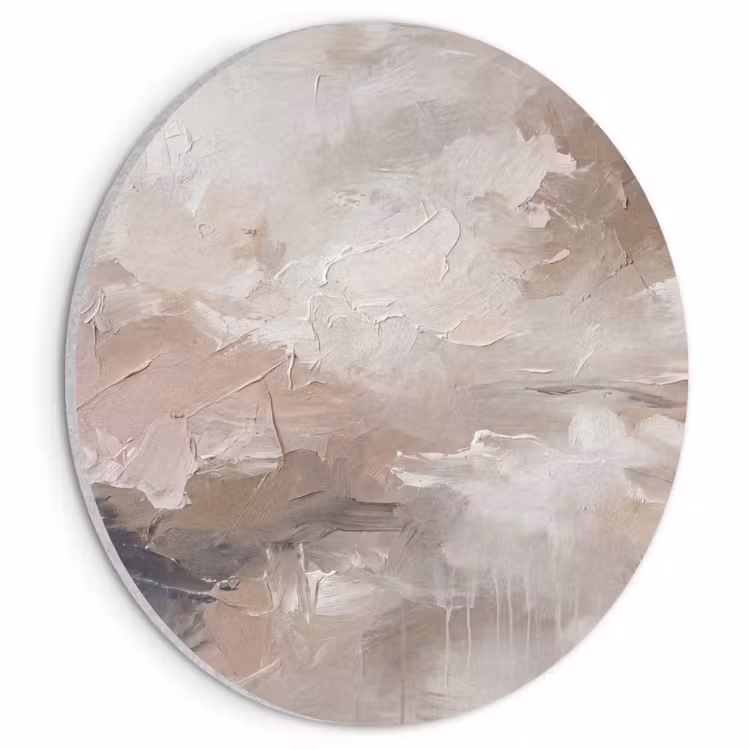 Akoestisch schilderij rond - Abstract - Textuur - Kunst - Modern - Beige — 1