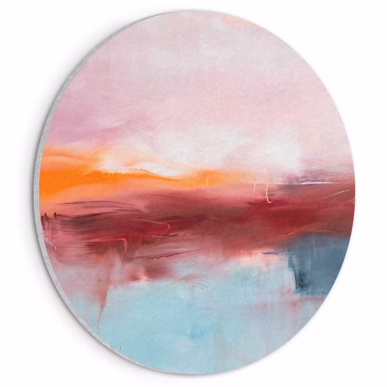Akoestisch schilderij rond - Abstract - Kleuren - Modern - Kunst - Roze — 1