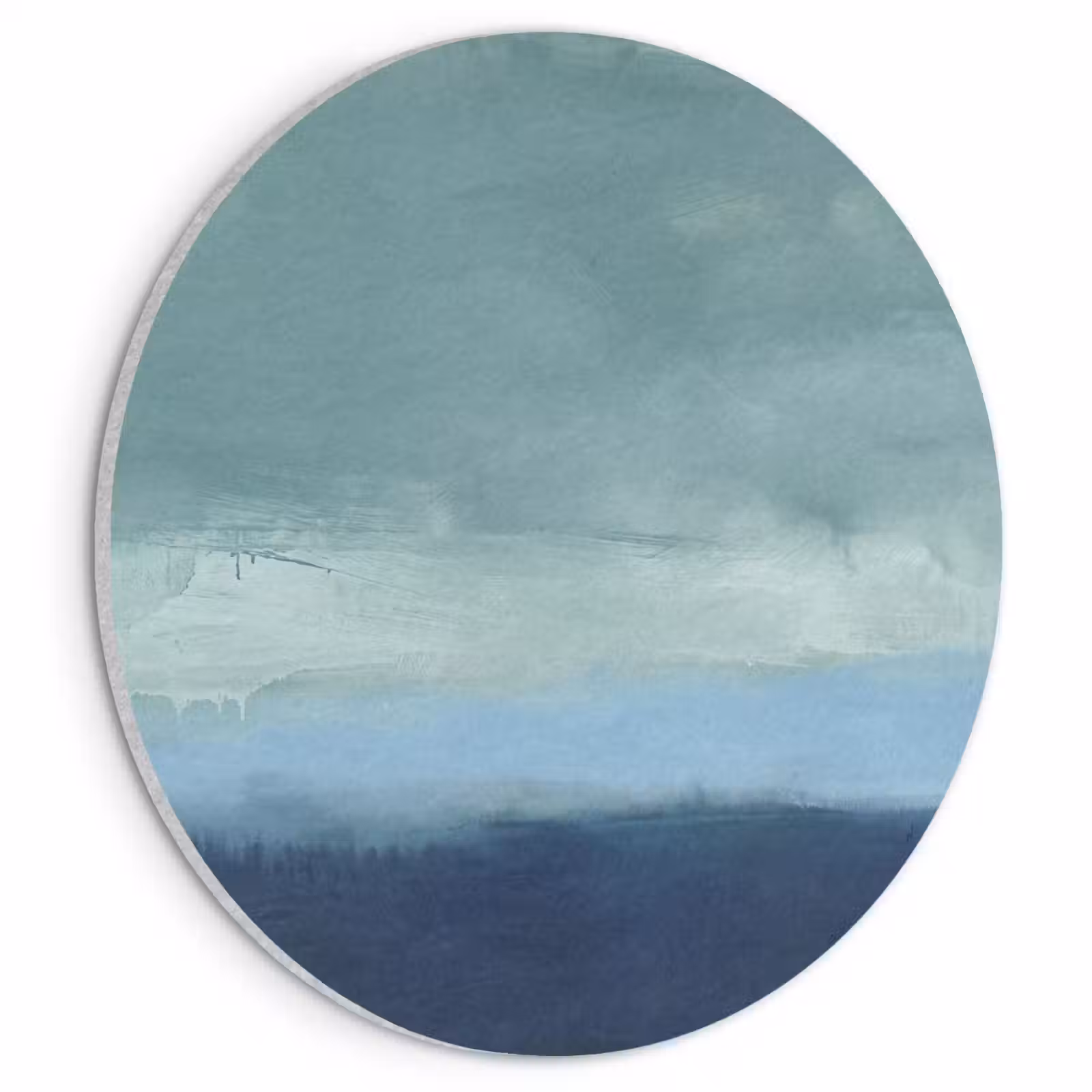Akoestisch schilderij rond - Abstract - Lagen - Rust - Modern - Blauw — 1