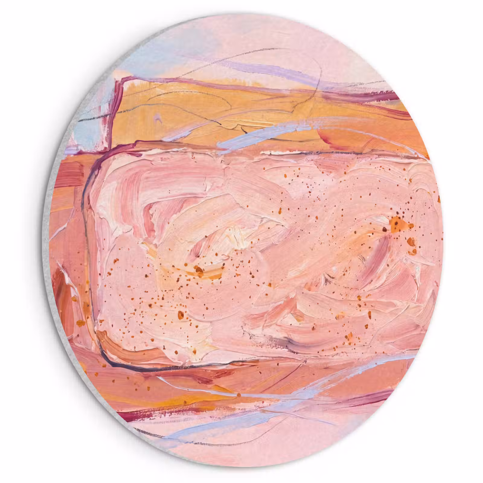 Akoestisch schilderij rond - Abstract - Vormen - Modern - Roze — 1