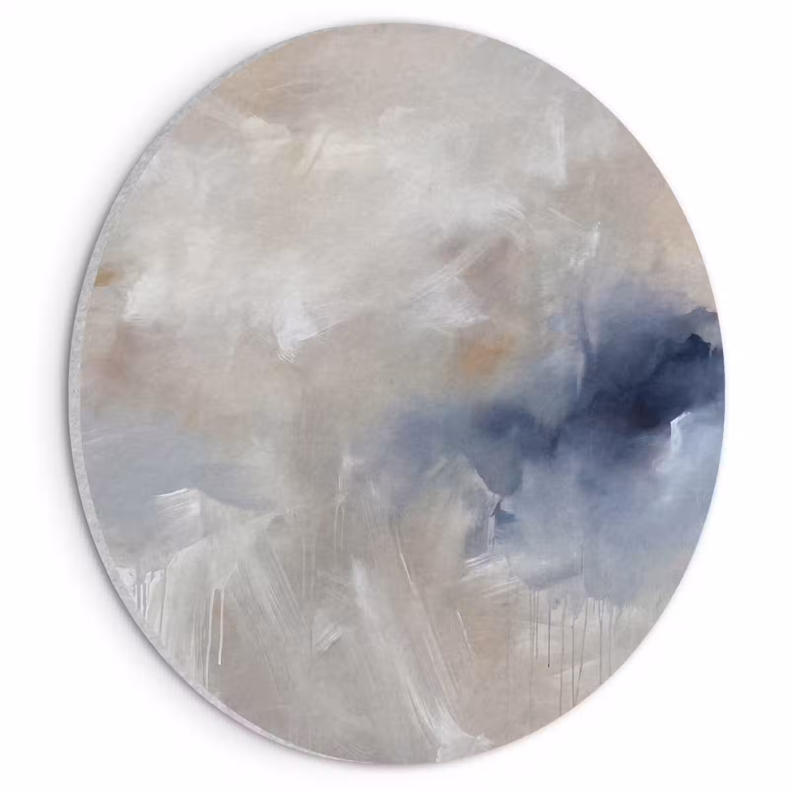 Akoestisch schilderij rond - Abstract - Wolken - Sfeer - Modern - Beige — 1