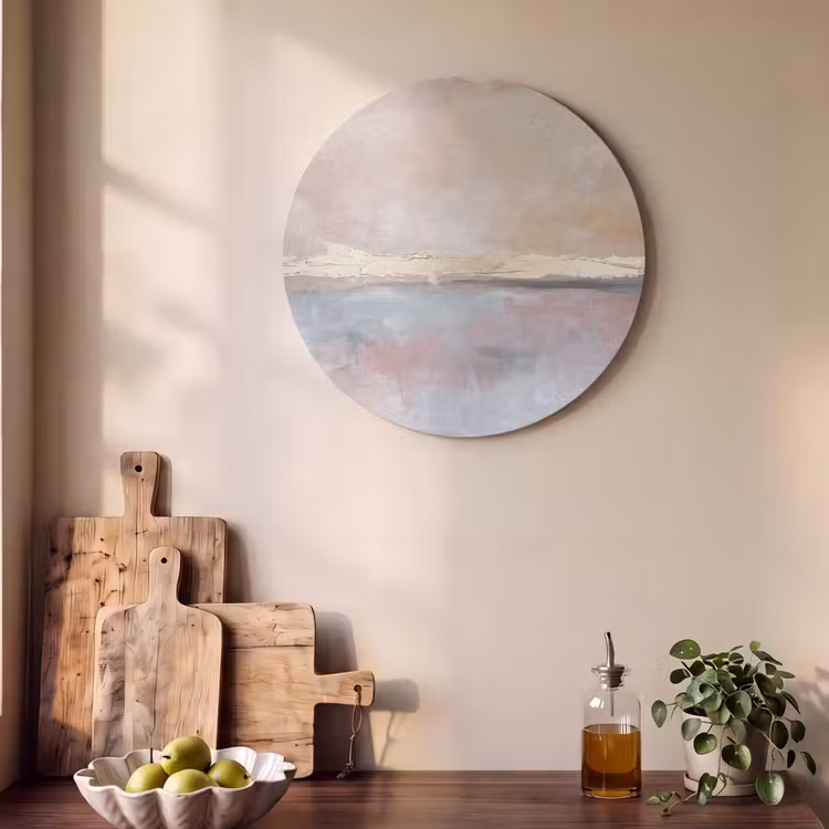 Akoestisch schilderij rond - Abstract - Horizontaal - Kunst - Roze - Goud — 4