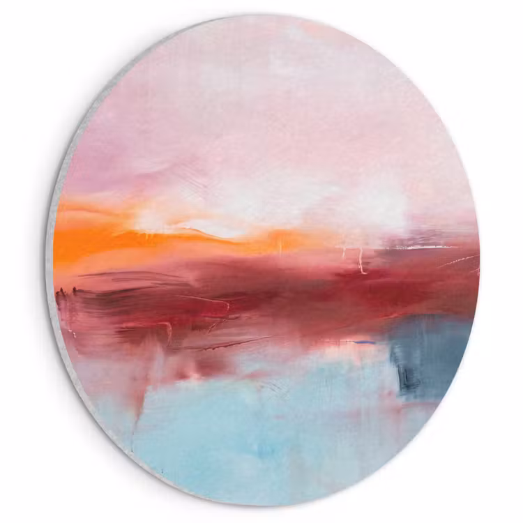 Akoestisch schilderij rond - Abstract - Kleuren - Modern - Kunst - Roze — 1