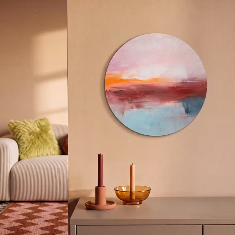 Akoestisch schilderij rond - Abstract - Kleuren - Modern - Kunst - Roze — 3