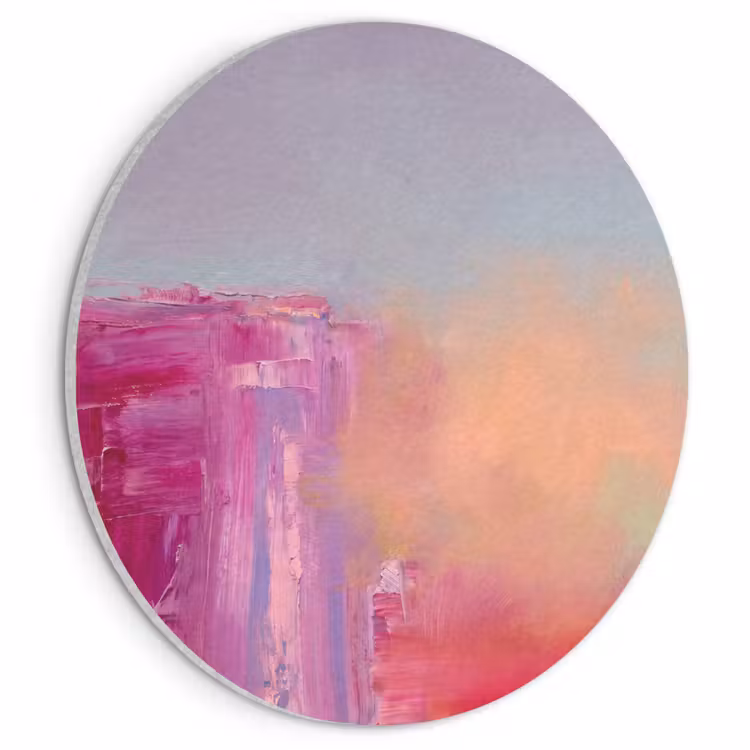 Akoestisch schilderij rond - Abstract - Kleuren - Modern - Roze — 1