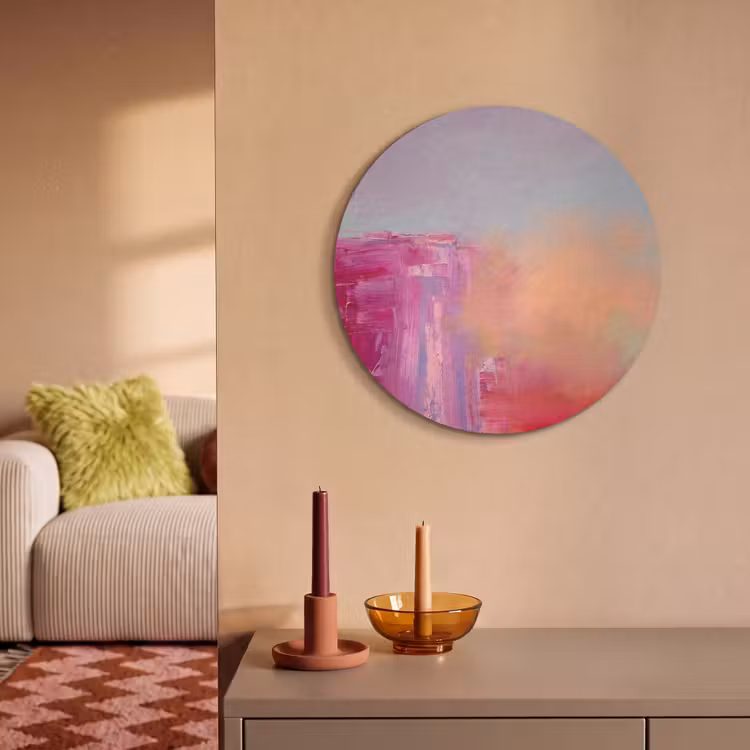 Akoestisch schilderij rond - Abstract - Kleuren - Modern - Roze — 3