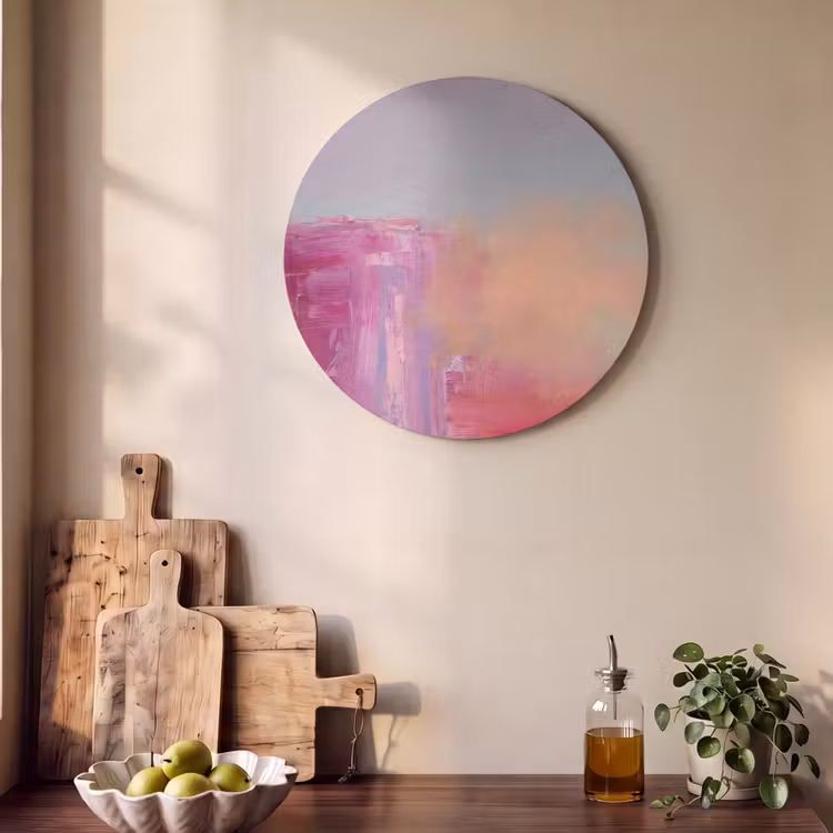 Akoestisch schilderij rond - Abstract - Kleuren - Modern - Roze — 4