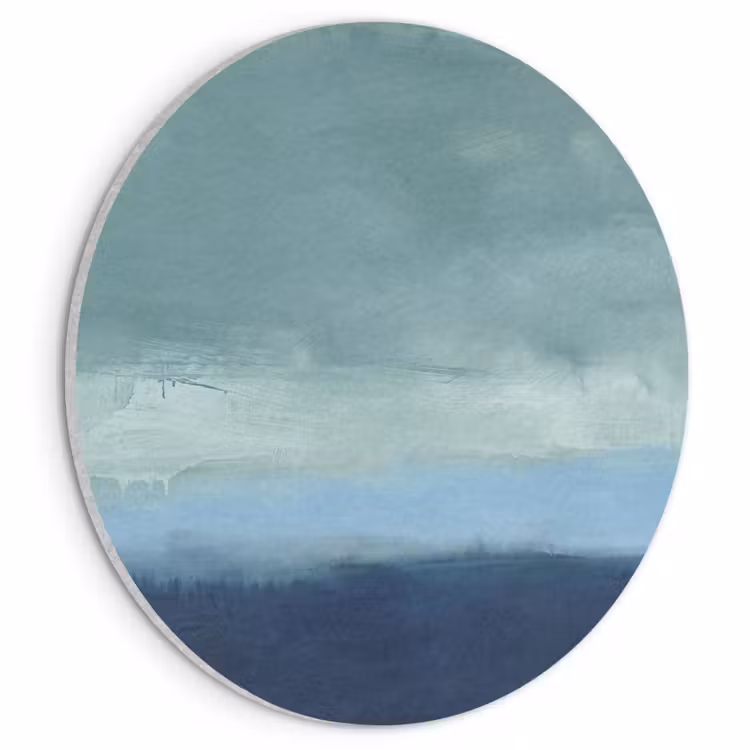 Akoestisch schilderij rond - Abstract - Lagen - Rust - Modern - Blauw — 1
