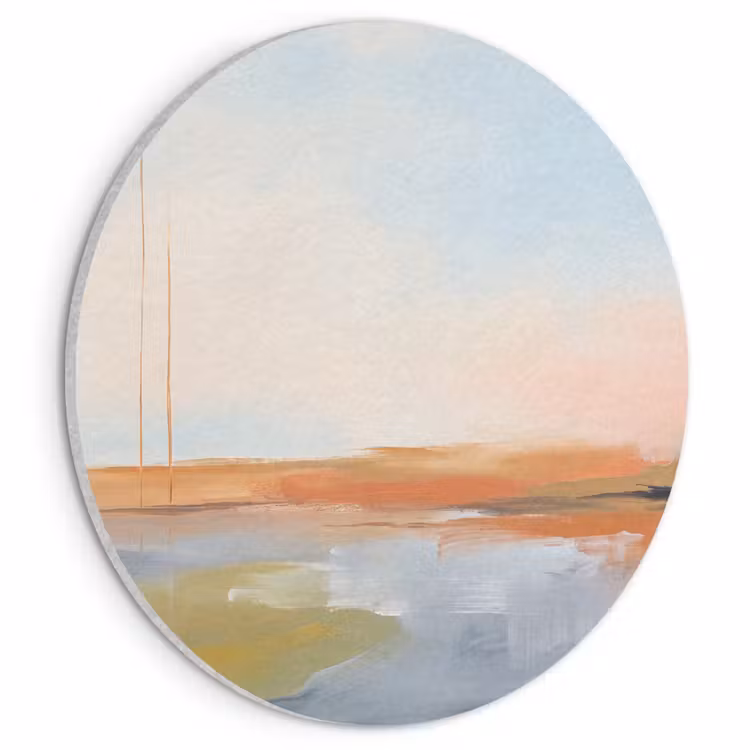Akoestisch schilderij rond - Abstract - Landschap - Horizon - Modern - Kleurrijk — 1