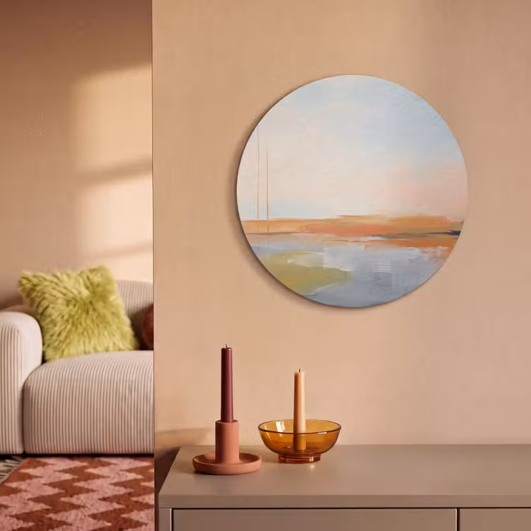 Akoestisch schilderij rond - Abstract - Landschap - Horizon - Modern - Kleurrijk — 3