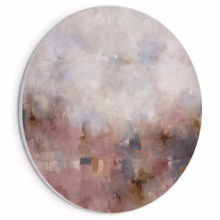 Akoestisch schilderij rond - Abstract - Vloeiend - Kunst - Modern - Beige — 1