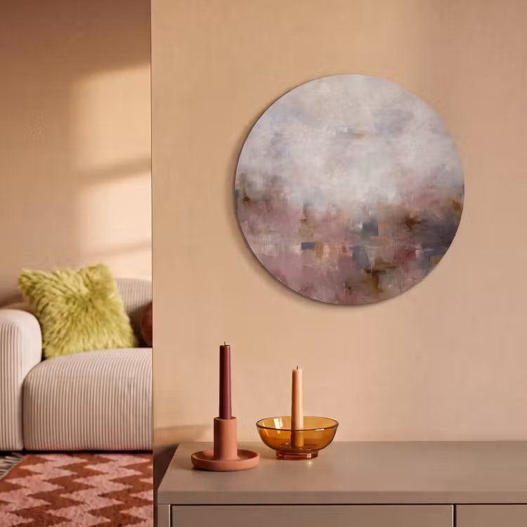 Akoestisch schilderij rond - Abstract - Vloeiend - Kunst - Modern - Beige — 3