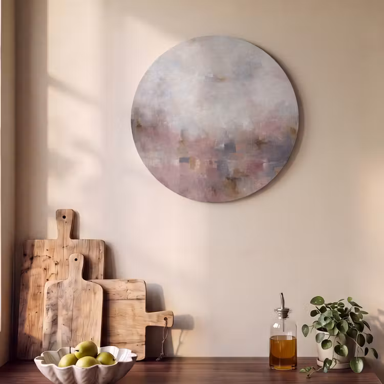 Akoestisch schilderij rond - Abstract - Vloeiend - Kunst - Modern - Beige — 4