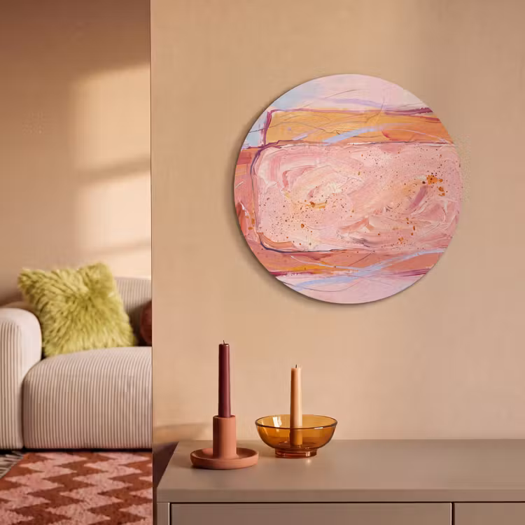 Akoestisch schilderij rond - Abstract - Vormen - Modern - Roze — 3