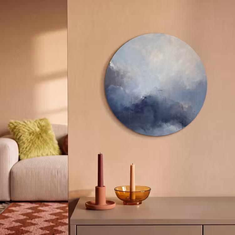Akoestisch schilderij rond - Abstract - Wolken - Modern - Blauw - Kunst — 3