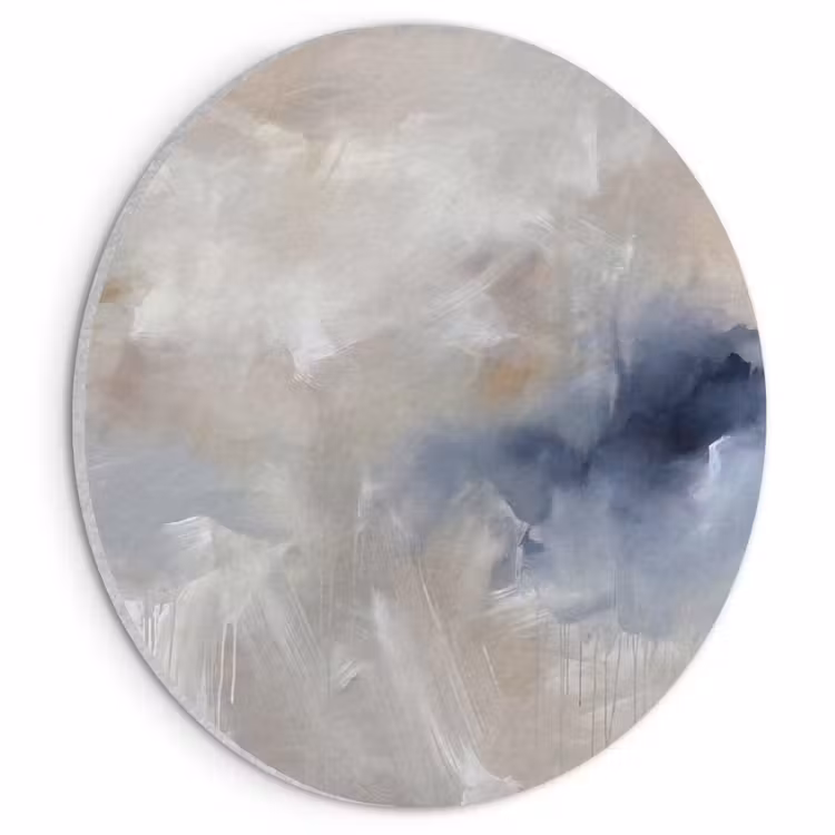 Akoestisch schilderij rond - Abstract - Wolken - Sfeer - Modern - Beige — 1