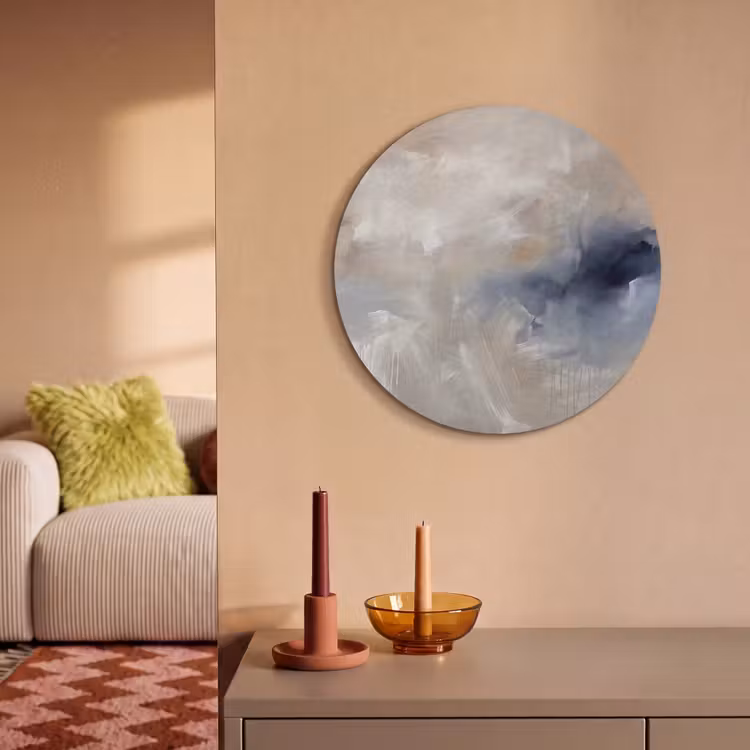 Akoestisch schilderij rond - Abstract - Wolken - Sfeer - Modern - Beige — 3