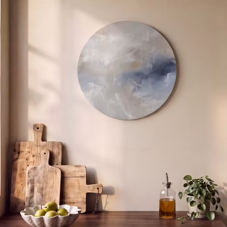 Akoestisch schilderij rond - Abstract - Wolken - Sfeer - Modern - Beige — 4