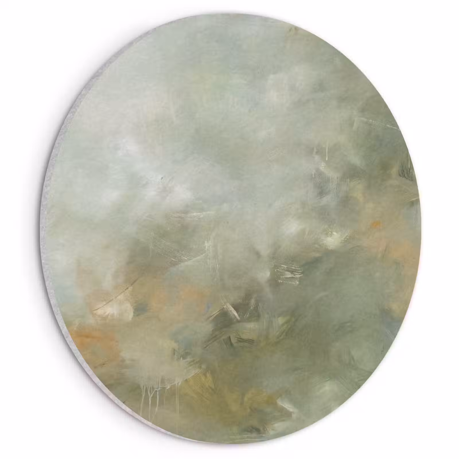 Akoestisch schilderij rond - Abstract - Groen - Beige - Modern - Kunst — 1