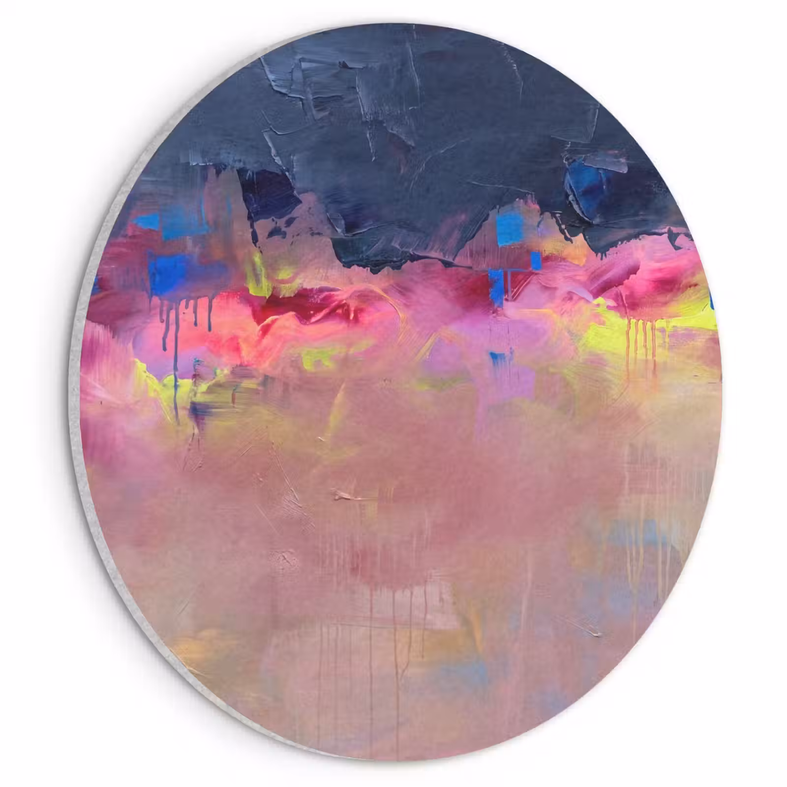 Akoestisch schilderij rond - Abstract - Textuur - Kleuren - Modern - Roze — 1