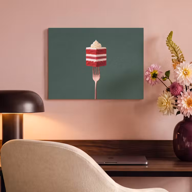 Akoestisch schilderij - Cake - Vork - Rood — 4