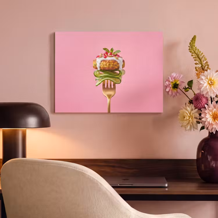 Akoestisch schilderij - Eten - Vork - Roze — 4