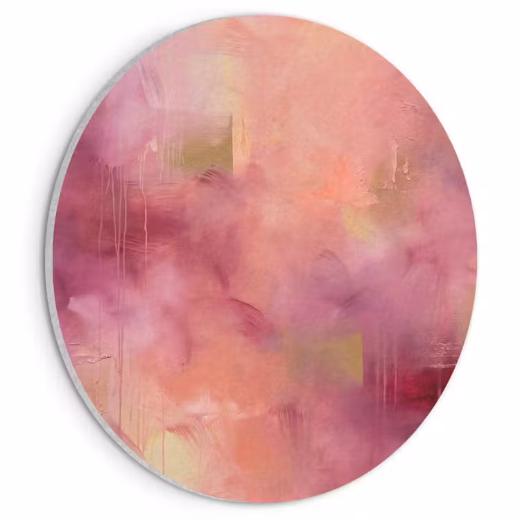 Akoestisch schilderij rond - Abstract - Kleuren - Modern - Roze - Paars — 1