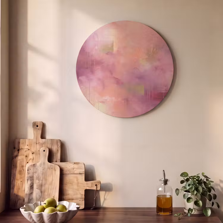 Akoestisch schilderij rond - Abstract - Kleuren - Modern - Roze - Paars — 4