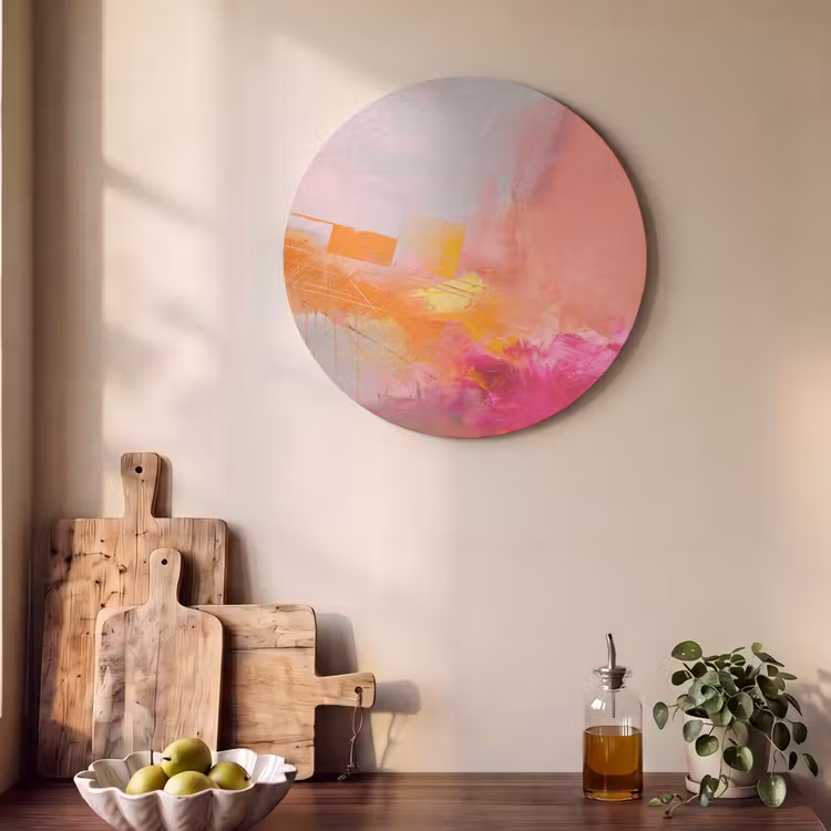 Akoestisch schilderij rond - Abstract - Kleurrijk - Modern - Roze — 4