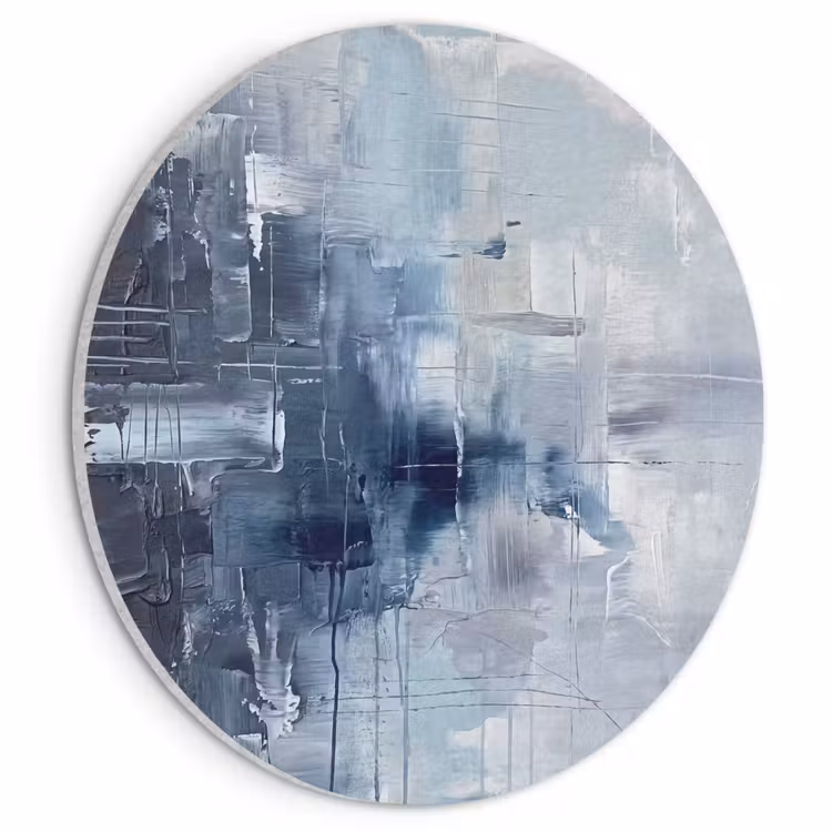 Akoestisch schilderij rond - Abstract - Textuur - Kunst - Modern - Blauw — 1