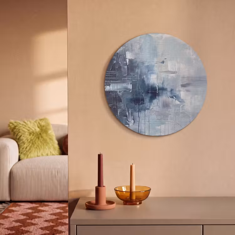 Akoestisch schilderij rond - Abstract - Textuur - Kunst - Modern - Blauw — 3