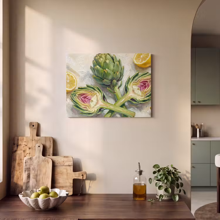 Akoestisch schilderij - Artisjok - Citroen - Eten — 3