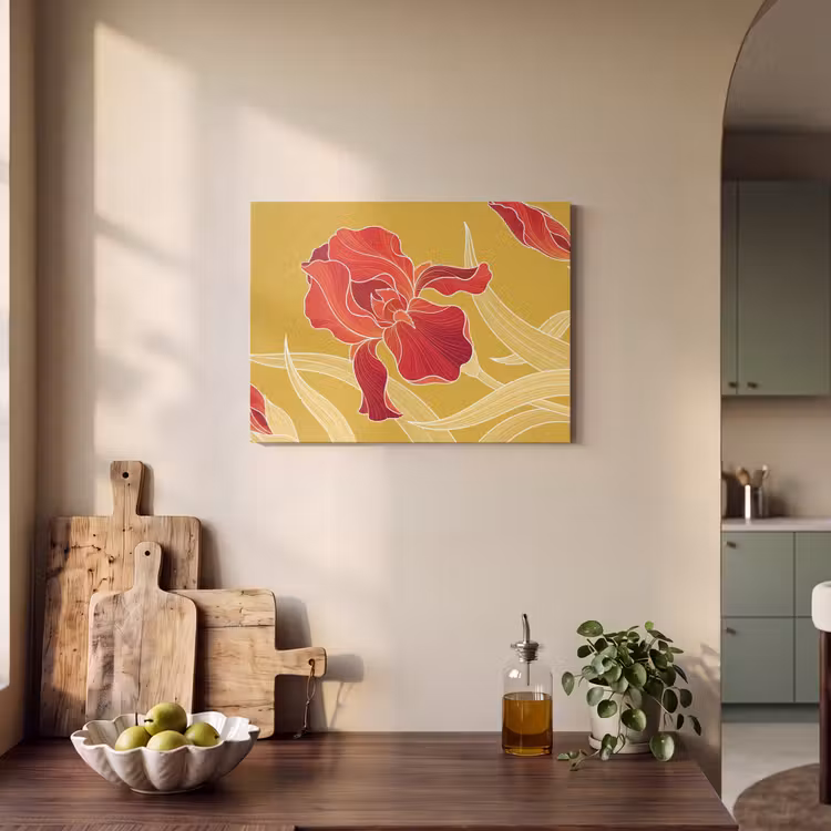 Akoestisch schilderij - Bloemen - Illustratie - Rood — 3