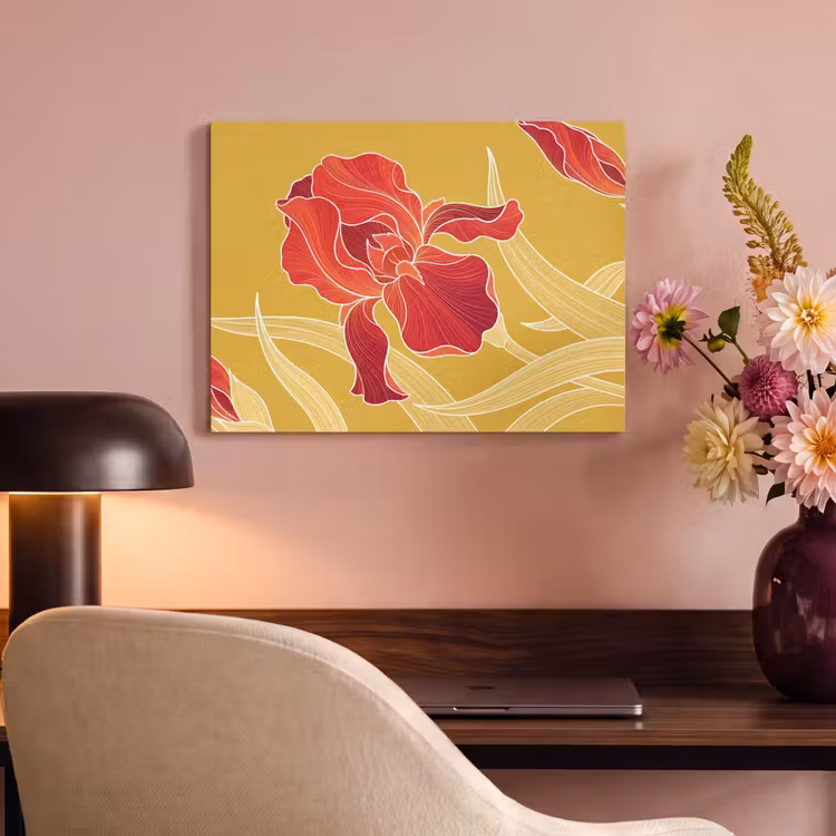 Akoestisch schilderij - Bloemen - Illustratie - Rood — 4