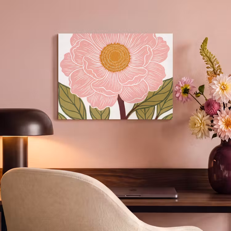 Akoestisch schilderij - Bloemen - Roze - Illustratie — 4