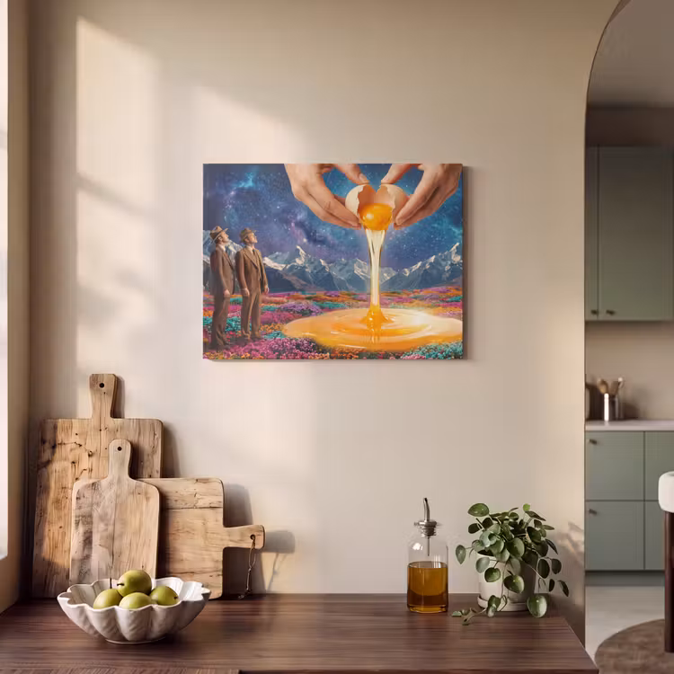 Akoestisch schilderij - Handen - Ei - Surrealisme — 3