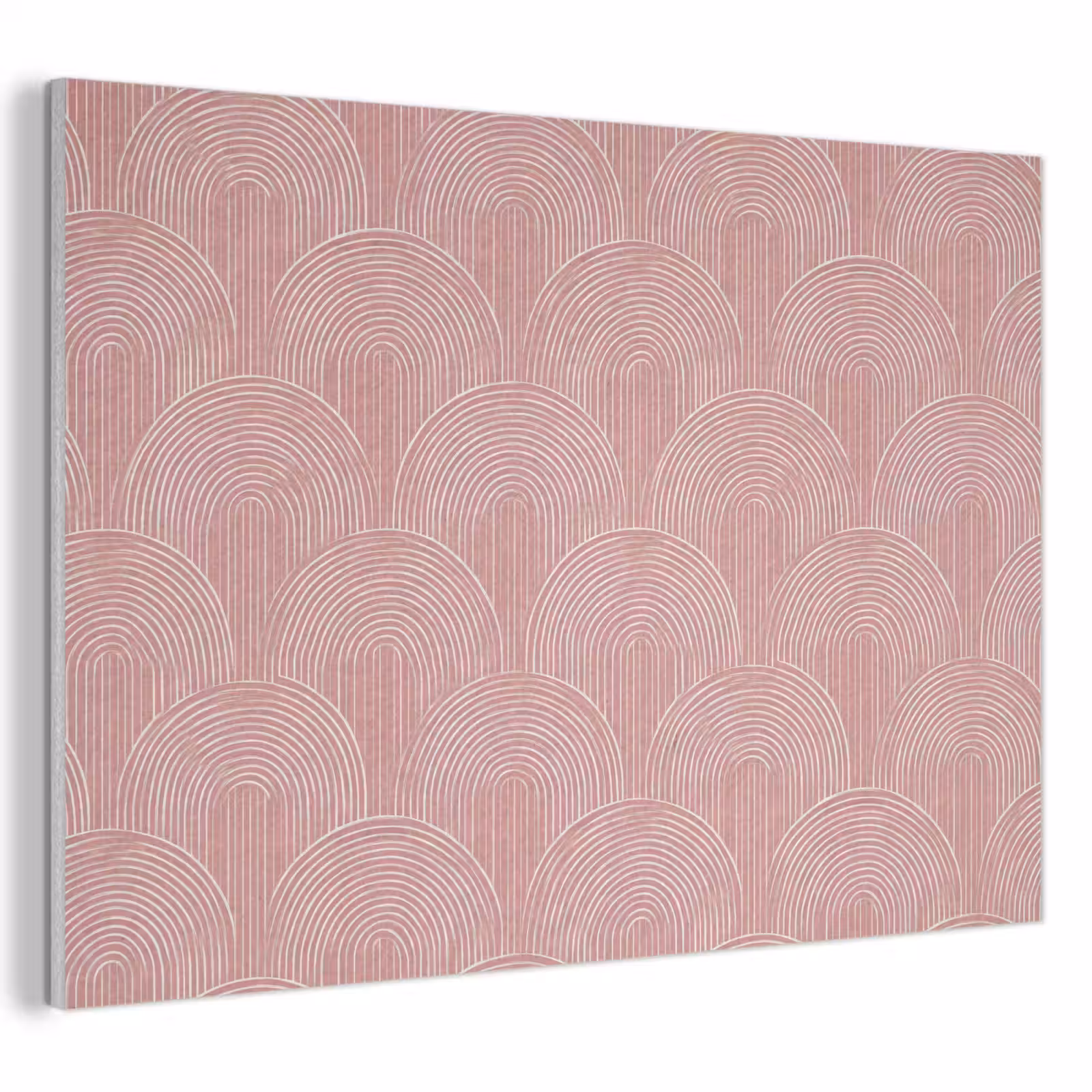Akoestisch schilderij - Oudroze - Bogen - Deco - Lijnen — 1