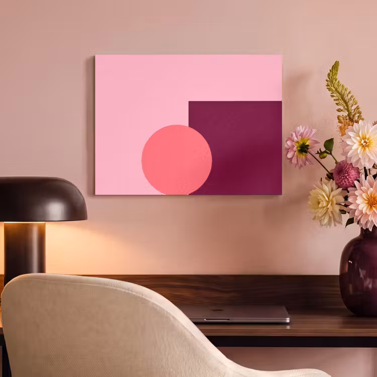 Akoestisch schilderij - Abstract - Vormen - Roze - Modern - Design — 4