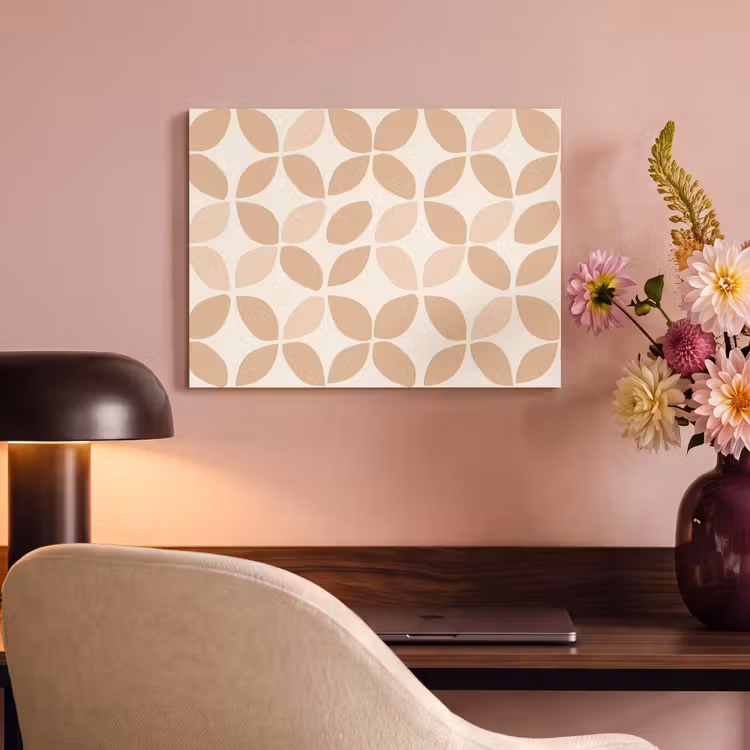 Akoestisch schilderij - Beige - Bladeren - Minimalistisch - Patroon — 4