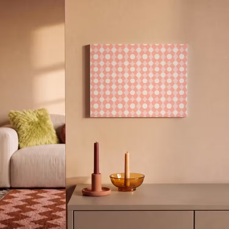 Akoestisch schilderij - Koraal - Retro - Geometrisch - Patroon — 2