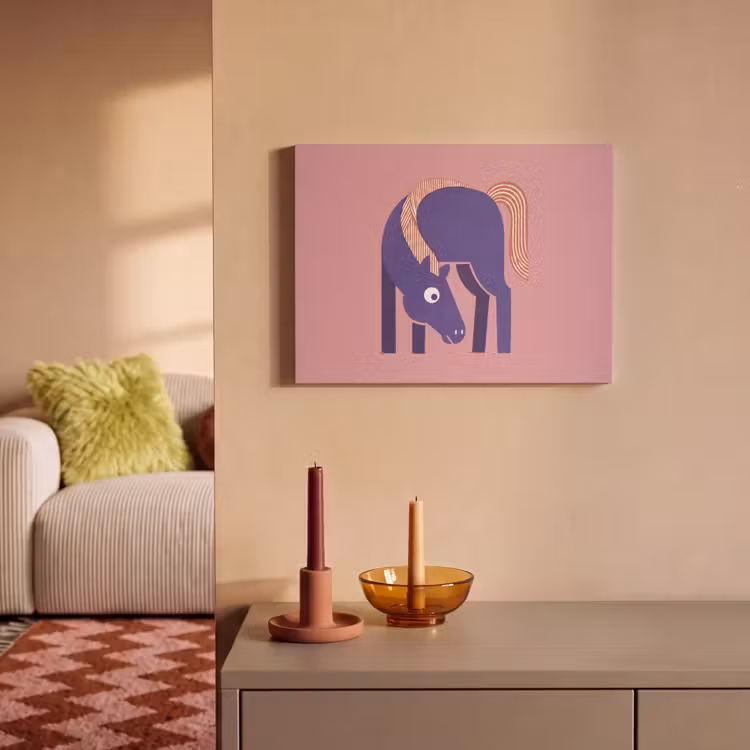 Akoestisch schilderij - Paard - Abstract - Dieren - Modern - Blauw — 2