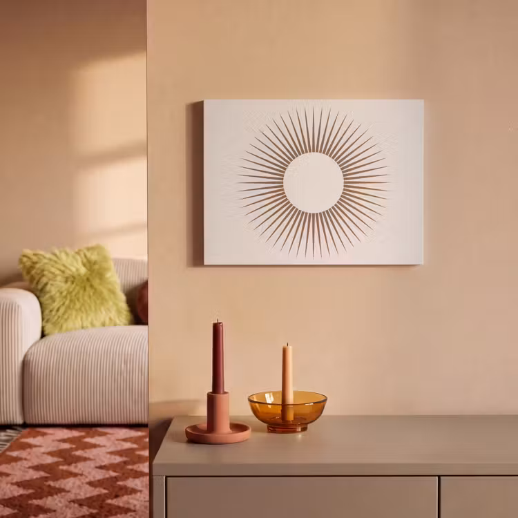 Akoestisch schilderij - Abstract - Zon - Symbool - Modern - Beige — 2