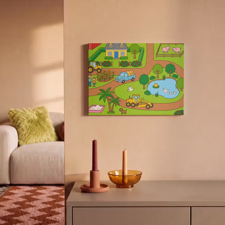 Akoestisch schilderij - Platteland - Dieren - Cartoon — 2