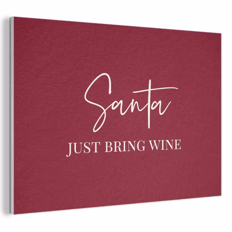 Akoestisch schilderij - Santa - Wine - Rood - Kerst - Kerstman — 1
